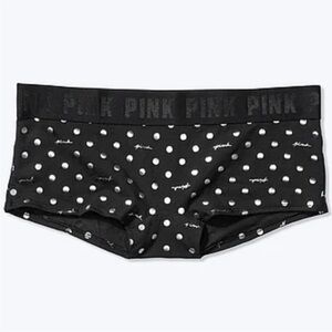New Victoria’s Secret Pink panties PINK boyshort cotton panties silver polka dot